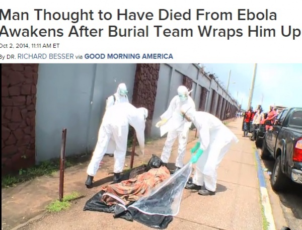 リベリアで住民と遺体回収チームがトラブル（画像はabcnews.go.comのスクリーンショット）