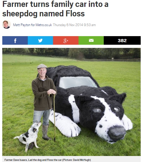 牧羊犬をイメージしたプジョーはいかが!?（画像はmetro.co.ukのスクリーンショット）