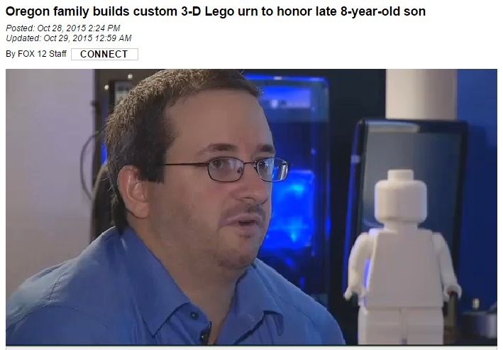 【海外発！Breaking News】事故死した息子のため「LEGOマン骨壺」を作った父親（米）