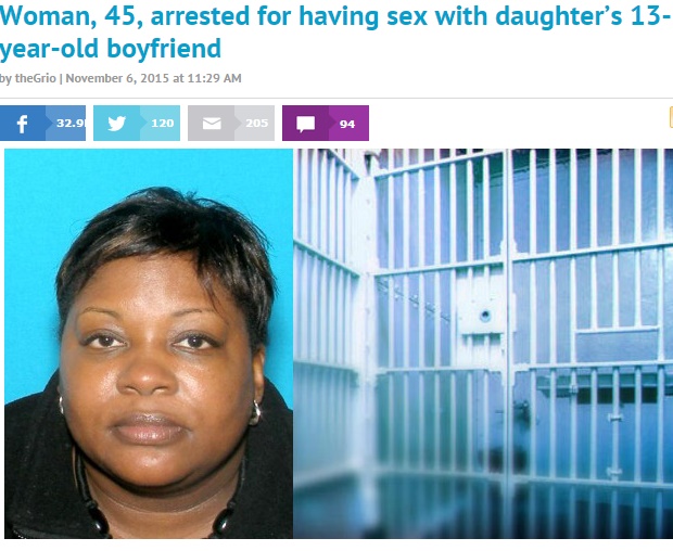 45歳女、娘のボーイフレンドと肉体関係で逮捕（画像はthegrio.comのスクリーンショット）