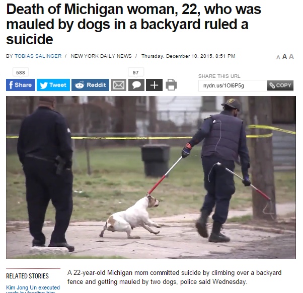 【海外発！Breaking News】近道をと柵を乗り越えた女性、獰猛な犬に噛み殺されるも警察は「自殺」と断定（米）