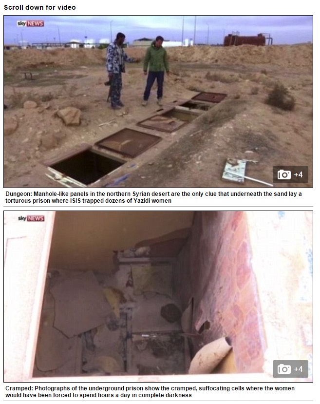 シリア砂漠で見つかった地下牢（画像はdailymail.co.ukのスクリーンショット）