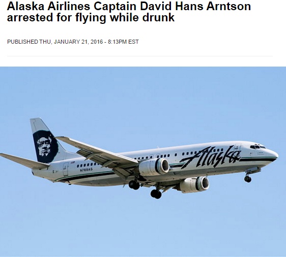 アラスカ航空、元機長の酒酔い操縦を1年半も隠蔽（出典：http://bnonews.com）