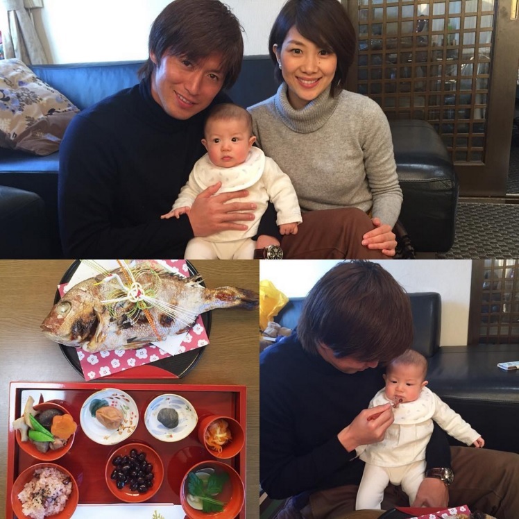 増嶋竜也選手と潮田玲子、お食い初めのお祝いにて（出典：https://www.instagram.com/reikoshiota）