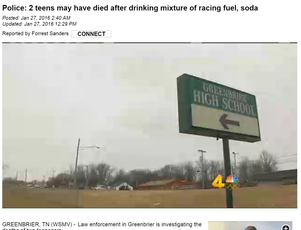 「怪しい飲み物には手を出さないように」高校では生徒に警告（出典：http://www.wsmv.com）