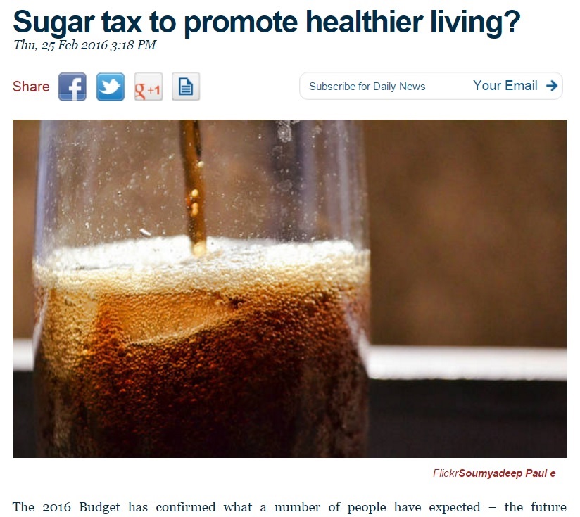 砂糖入り飲料が課税対象に（出典：http://business.iafrica.com）