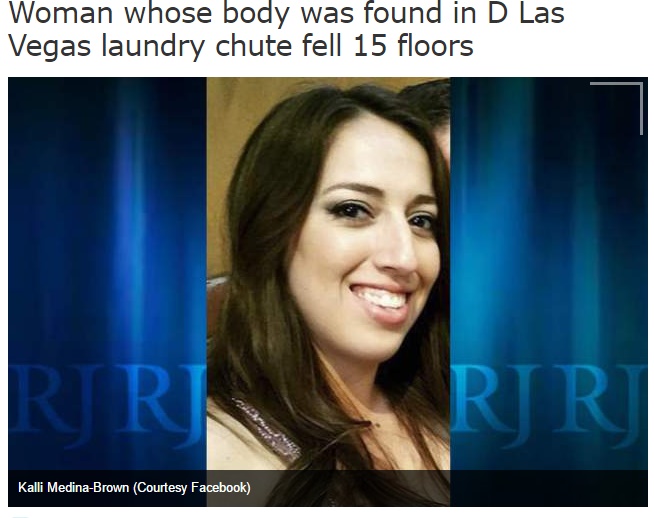 ラスベガスのホテルでランドリーシューターに女性の遺体（出典：http://www.reviewjournal.com）