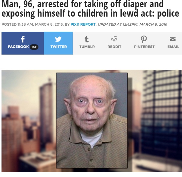96歳男、少女2名への性的いたずらで逮捕（出典：http://pix11.com）