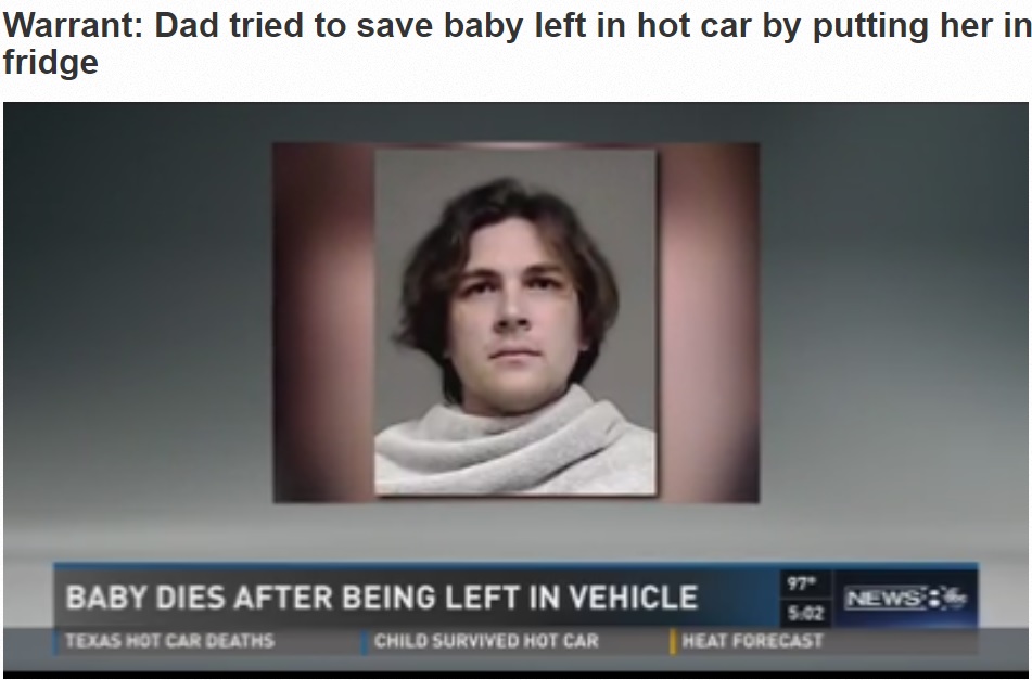 【海外発！Breaking News】暑い車内に乳児置き去り　冷蔵庫に入れて救おうとした父親（米）
