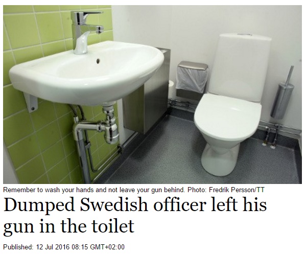 警察官の「銃の置き忘れ」、スウェーデンで発生（出典：http://www.thelocal.se）