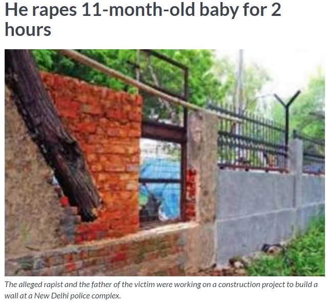 インドでまた乳児がレイプされる（出典：http://news.asiaone.com）