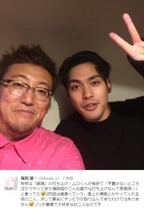 福田監督と土方十四郎役の柳楽優弥（出典：https://twitter.com/fukuda_u1）