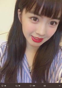 普段のNMB48中野麗来（画像は『中野麗来 2017年6月20日付Twitter「年齢的に17時からしか配信できないので17時はすぎると思います！」』のスクリーンショット）