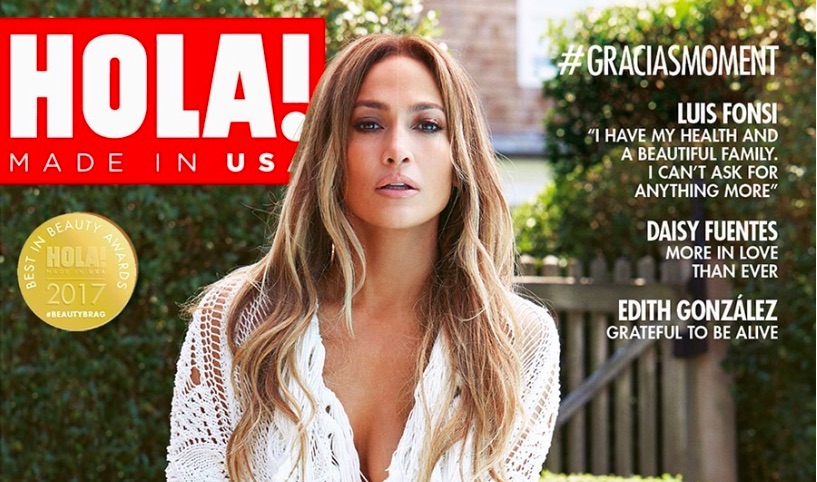 10/11月号の表紙を飾るジェニファー（画像は『HOLA! USA　2017年9月13日付「JENNIFER LOPEZ OPENS HER HAMPTONS' HOME EXCLUSIVELY TO TALK HER SPANISH ALBUM AND HER ‘GOLDEN ERA’」』のスクリーンショット）