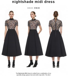 メーガンが着用した「ナイトシェイド・ミディ・ドレス」（画像は『Self Portrait　「nightshade midi dress」』のスクリーンショット）