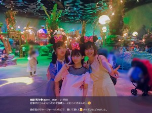 田島芽瑠、田中美久、指原莉乃（画像は『指原莉乃　2018年7月6日付Twitter「仕事がバラしになったので急遽シーに行ってきました～」』のスクリーンショット）