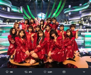 『いきなりパンチライン』を披露したSKE48（画像は『須田亜香里（SKE48）　2018年7月15日付Twitter「深夜の ＃音楽の日 観てくれてありがとう」』のスクリーンショット）