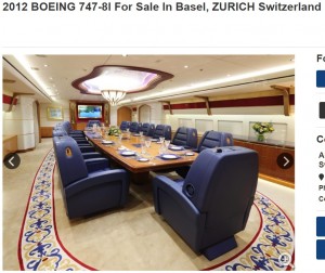 ゆったりとした会議室（画像は『Controller.com　2018年8月21日付「2012 BOEING 747-8I For Sale In Basel, ZURICH Switzerland」』のスクリーンショット）