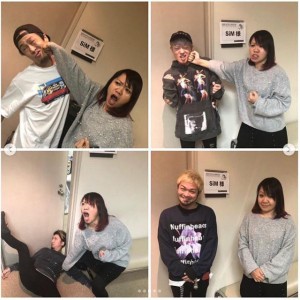 代打の感謝を込めてSiMをしばくホルモン・ナヲ（画像は『maximum the hormone　2018年10月31日付Instagram「米子でなにやら狼の仮装パーティーをしてるということで…ゴホンゴホン。」』のスクリーンショット）