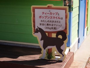 犬用の乗り物の表示