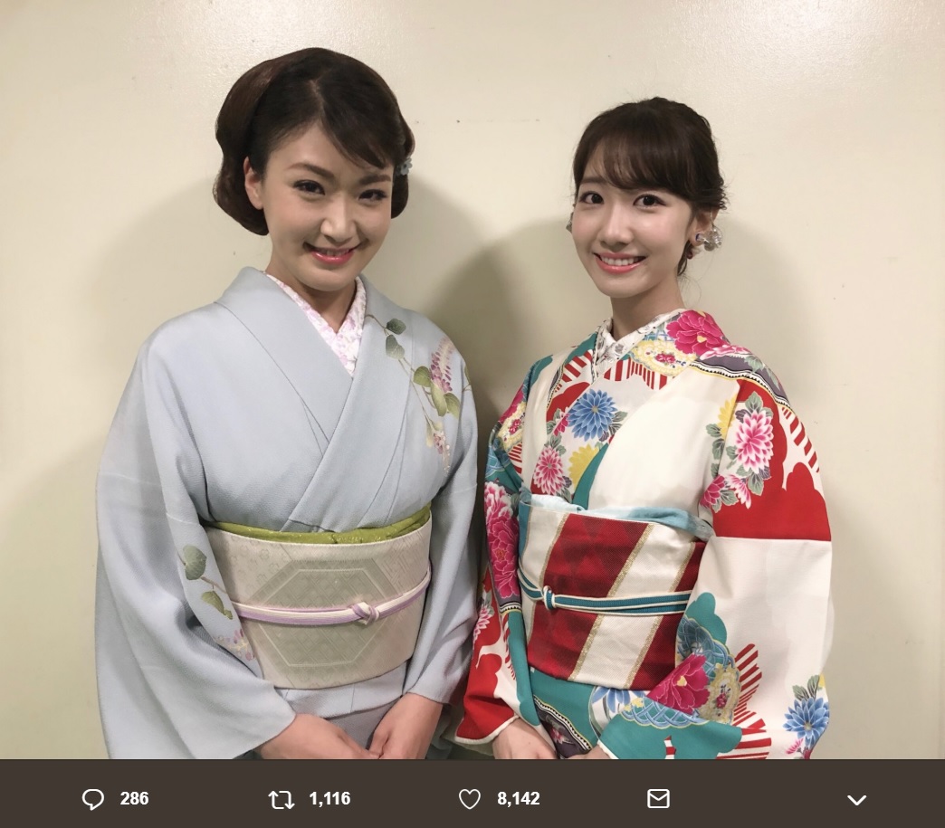 市川由紀乃と柏木由紀（画像は『柏木由紀　2019年6月18日付Twitter「＃うたコン ありがとうございました」』のスクリーンショット）