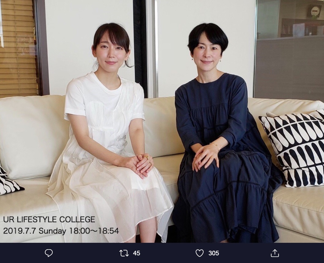 吉岡里帆のラジオ番組に出演した西田尚美（画像は『UR LIFESTYLE COLLEGE　2019年7月7日付Twitter「今日のゲストは女優の西田尚美さん」』のスクリーンショット）