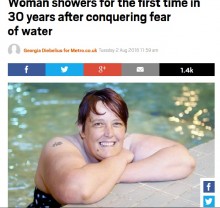 【海外発！Breaking News】30年ぶりにシャワーを浴びた女性　1時間の催眠療法が起こした奇跡（英）