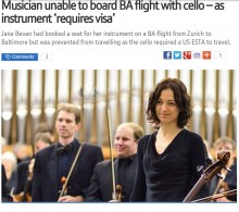 【海外発！Breaking News】「渡米するなら楽器にもESTA認証を」　チェロを抱えたスイス人搭乗できず