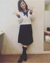 【エンタがビタミン♪】妊婦・安田美沙子　“昭和のセーラー服”姿に「違和感ない！」の声