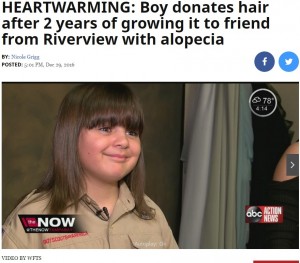 【海外発！Breaking News】「女の子だと思われたことも」　10歳の少年が2年間髪を伸ばし続けた理由（米）