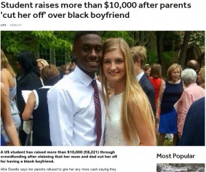 【海外発！Breaking News】両親に黒人との交際を反対された女子高生　進学費用を寄付で400万円以上集めるも「甘えている！」の声（米）