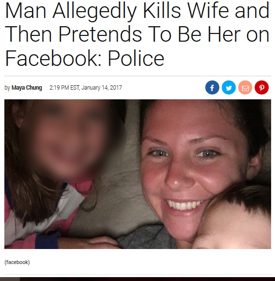 殺害された妻、夫はなりすましてSNSに投稿（出典：http://www.insideedition.com）