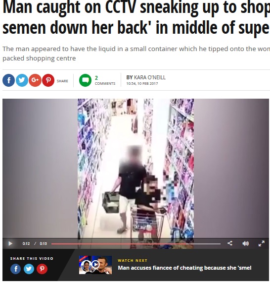 女性客の背中に精液をかけて逃げ去った男、逮捕（出典：http://www.mirror.co.uk）