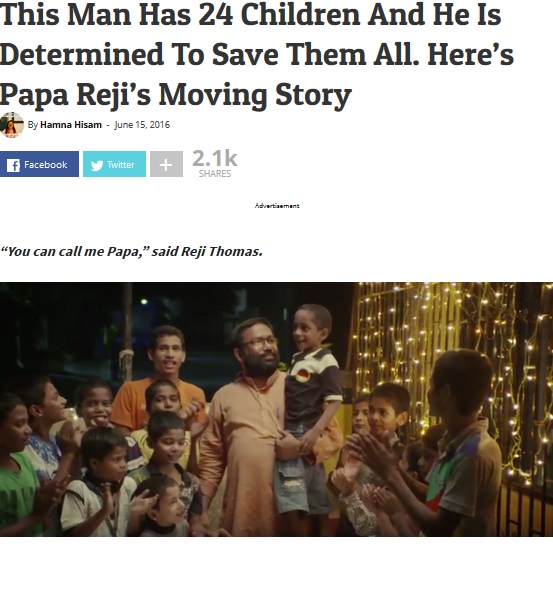 HIV感染の子供達を引き取り面倒を見る男性（出典：http://beingindian.com）