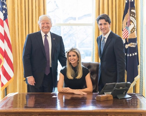 イヴァンカさんが大統領執務室に（出典：https://www.instagram.com/ivankatrump）