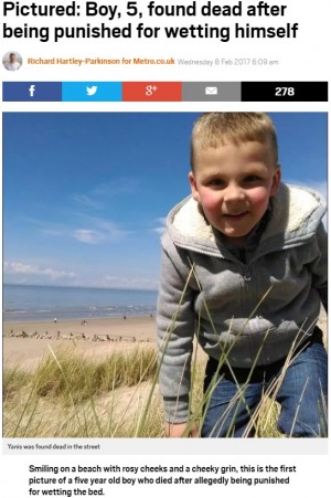 【海外発！Breaking News】おねしょが原因で虐待された5歳男児、遺体で発見される（仏）