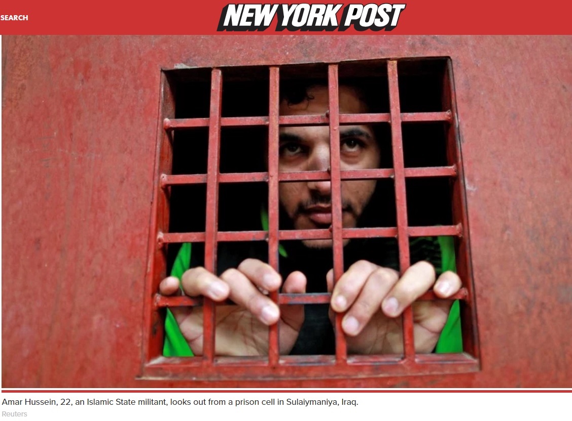 拘束されたIS戦闘員（出典：http://nypost.com）