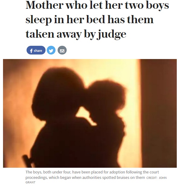 母親、同じベッドで寝ていたことから乳児を奪われる（出典:http://www.telegraph.co.uk）