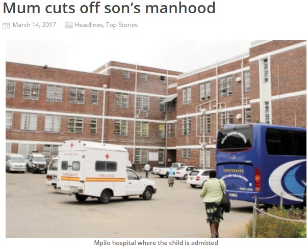 2歳男児が搬送された病院（出典：http://www.chronicle.co.zw）