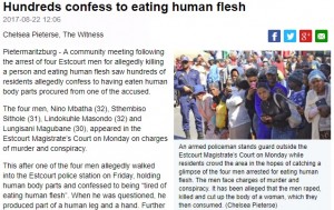 【海外発！Breaking News】「人肉は食べ飽きた」と男が自首した村　住民の3分の1が人肉を口に（南ア）