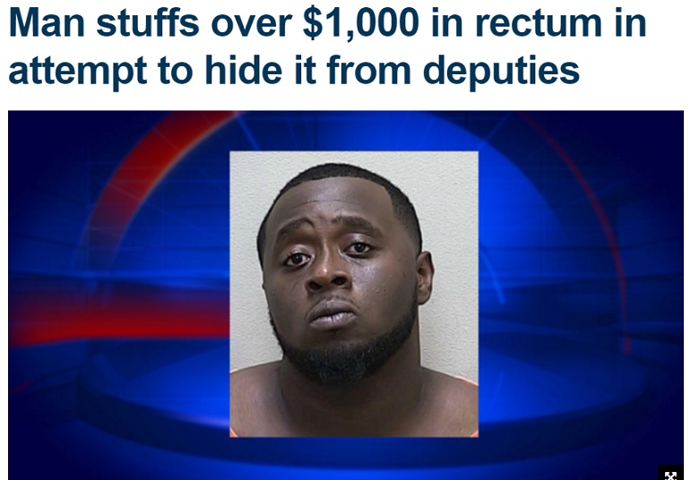 警察に追い詰められた麻薬密売人、売上金を…（画像は『FOX 2 Detroit News　2017年8月29日付「Man stuffs over ＄1,000 in rectum in attempt to hide it from deputies」』のスクリーンショット）