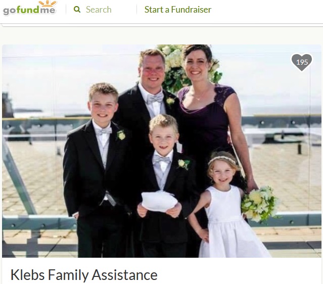 10歳次男を亡くしたファミリー（画像は『GoFundMe　2017年8月23日付「Klebs Family Assistance」』のスクリーンショット）