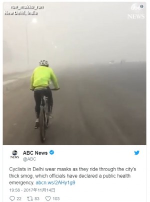 【海外発！Breaking News】世界最悪の大気汚染インド・デリー　望みを託した散水ヘリも視界不良で飛べず