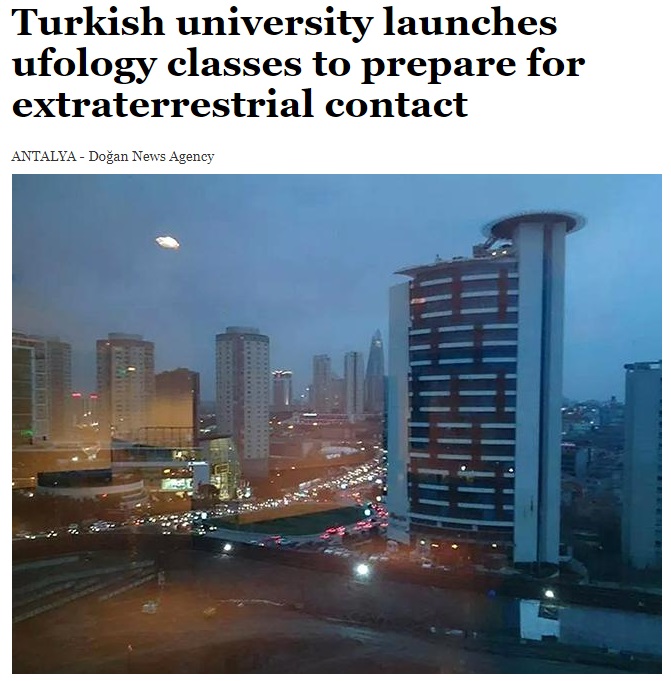 トルコの大学に「地球外生命体から人類を守る」新クラス登場（画像は『Hürriyet Daily News　2017年11月27日付「Turkish university launches ufology classes to prepare for extraterrestrial contact」』のスクリーンショット）