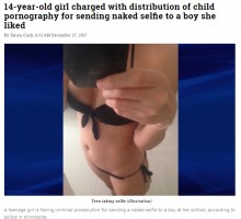 【海外発！Breaking News】好きな男子に自撮りヌード画像を送った米14歳少女　「皆やってる」反省の色ナシ