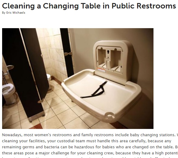 ノロウイルス、実はこんな所で感染も…（画像は『Kaivac Cleaning Systems「Cleaning a Changing Table in Public Restrooms」』のスクリーンショット）