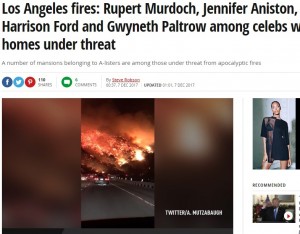 【海外発！Breaking News】ハリウッド女優もルパート・マードック氏のワイナリーも　米LA高級住宅街を襲う大火災