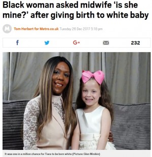 【海外発！Breaking News】黒人女性「私の娘はどう見ても白人夫婦の子」　遺伝子の世界に起きた奇跡（英）