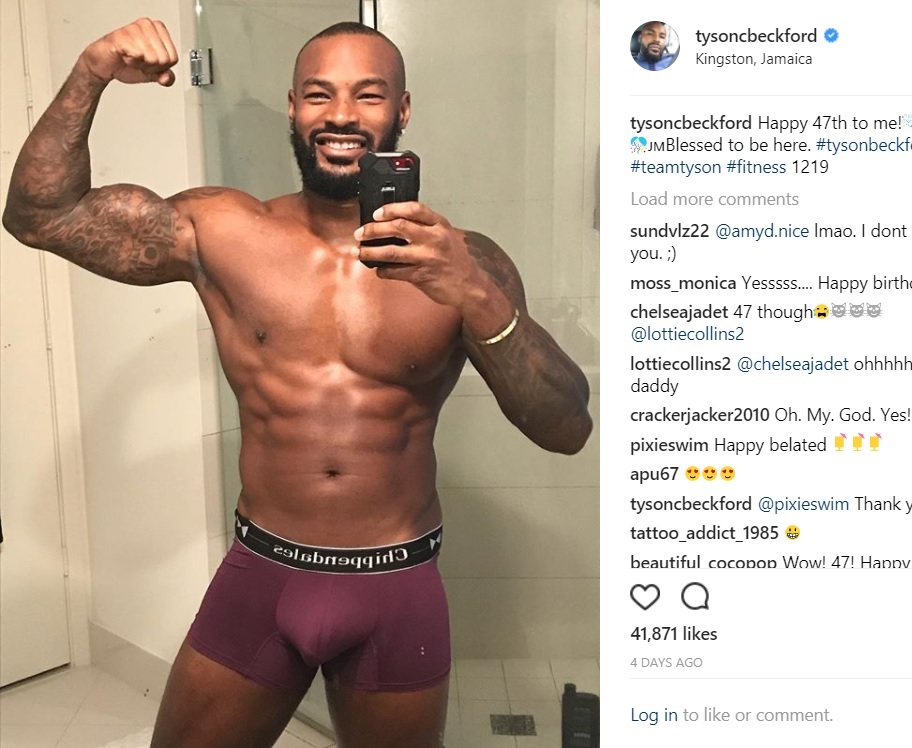 47歳になったタイソン・ベックフォード（画像は『Tyson C.Beckford　2017年12月19日付Instagram「Happy 47 to me！」』のスクリーンショット）