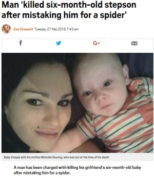 【海外発！Breaking News】巨大蜘蛛と勘違いされた生後6か月の赤ちゃん　踏み付けられ殺される（豪）